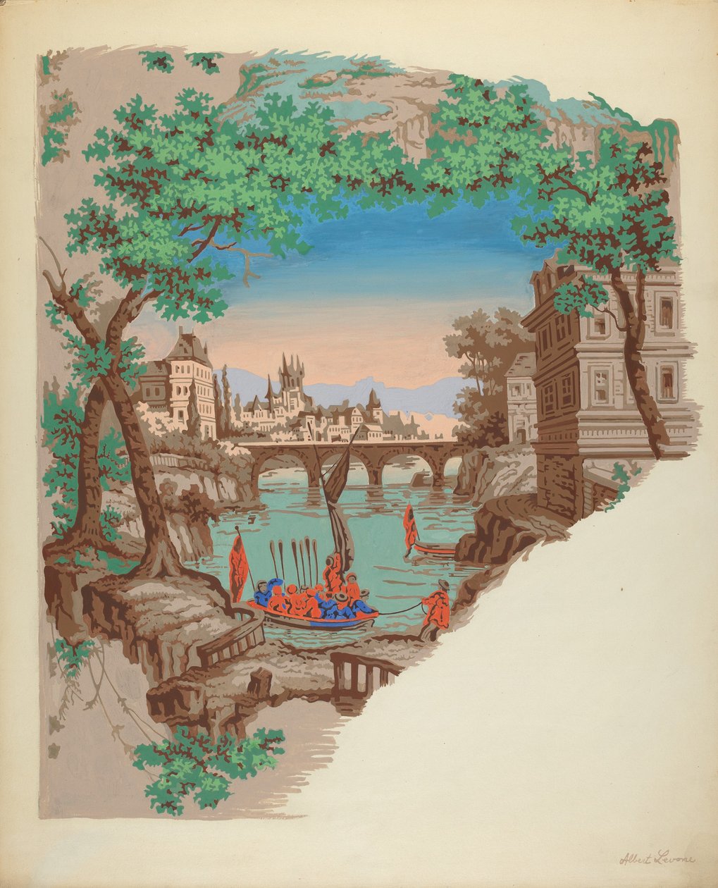 Tapete, ca. 1936 von Albert J. Levone