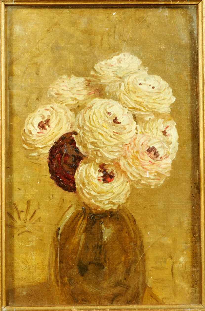 Eine Vase mit Dahlien von Albert Joseph Moore