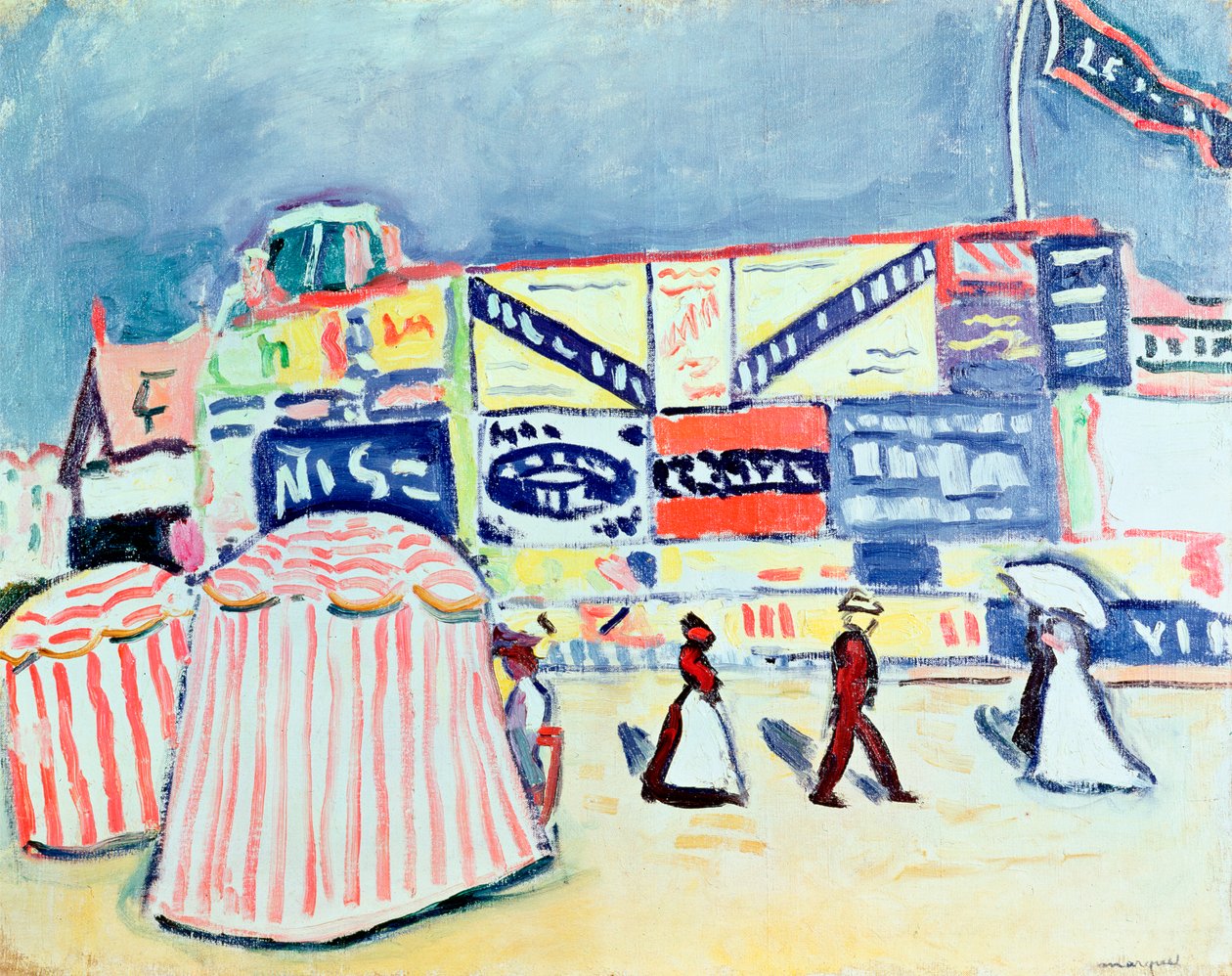 Werbetafeln in Trouville von Albert Marquet