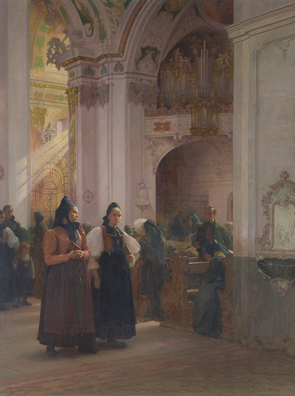 Das Ende der Messe in Einsiedeln von Albert Pierre Dawant