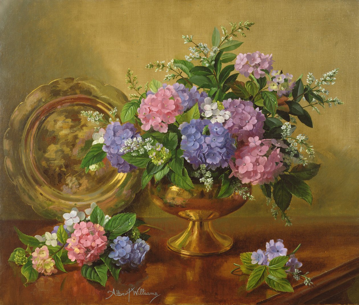 Hortensien und Flieder von Albert Williams