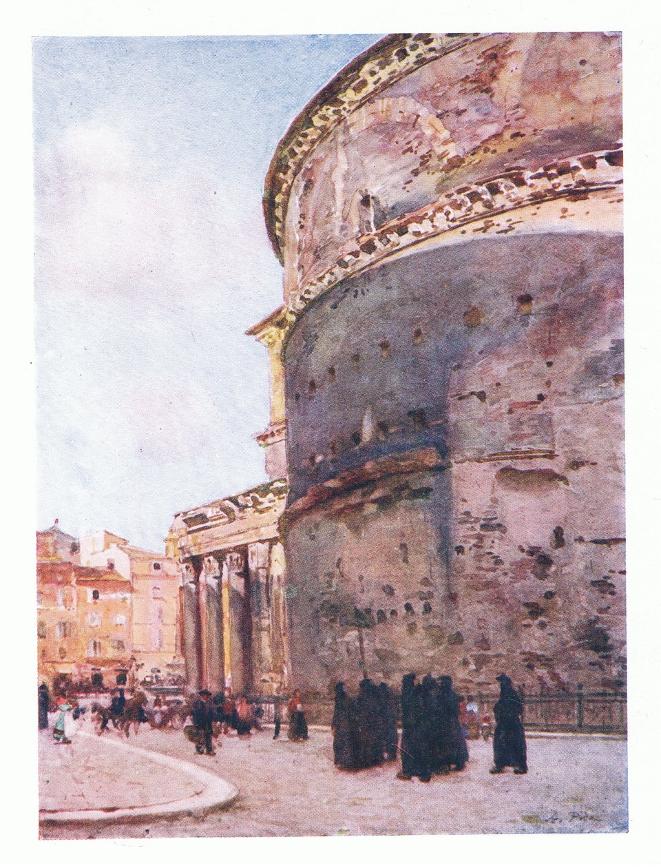 Pantheon, Seitenansicht, aus Rom veröffentlicht von A & C Black Ltd, 1925 von Alberto Pisa