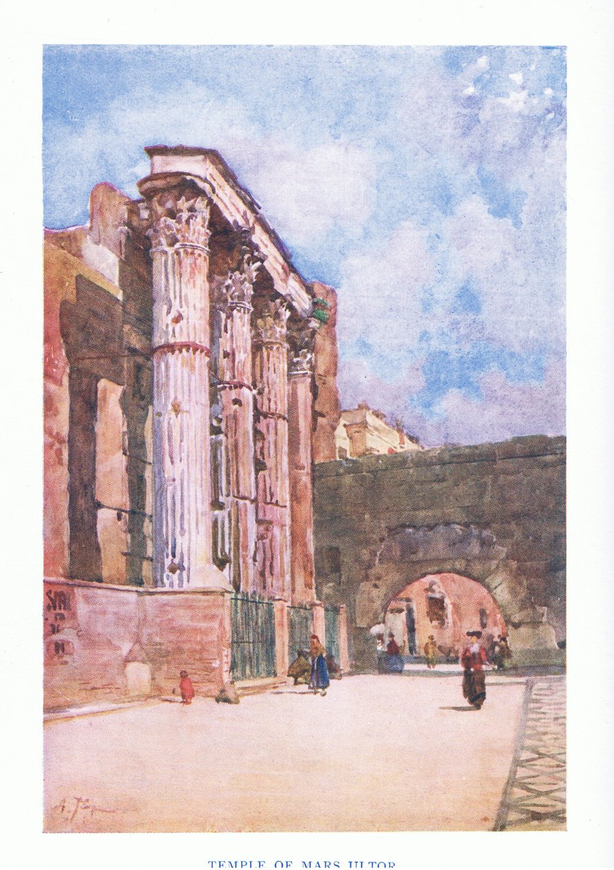 Tempel des Mars Ultor (im Forum des Augustus), aus Rom veröffentlicht von A & C Black Ltd, 1925 von Alberto Pisa