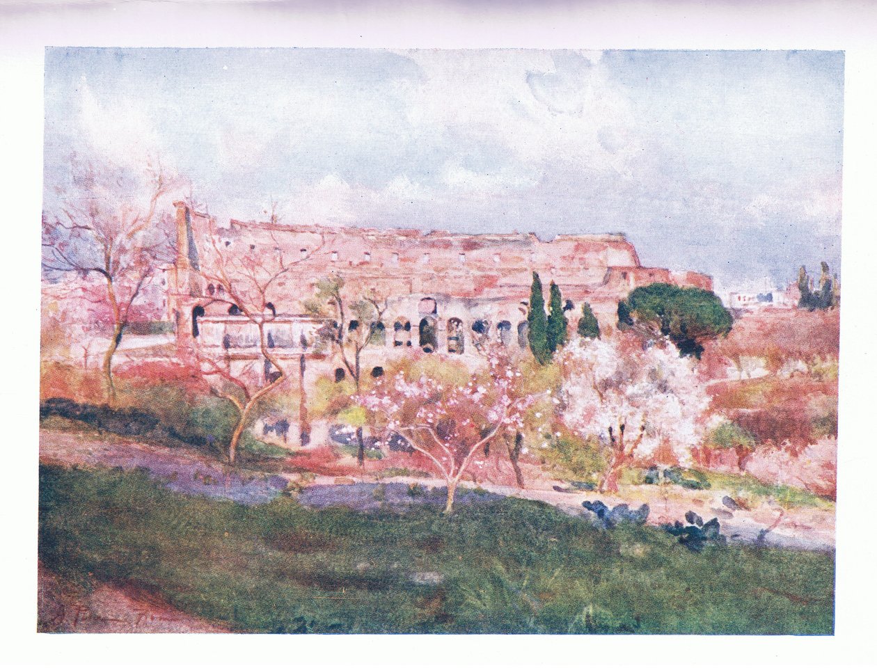 Das Kolosseum an einem Frühlingstag, aus Rom veröffentlicht von A & C Black Ltd, 1925 von Alberto Pisa