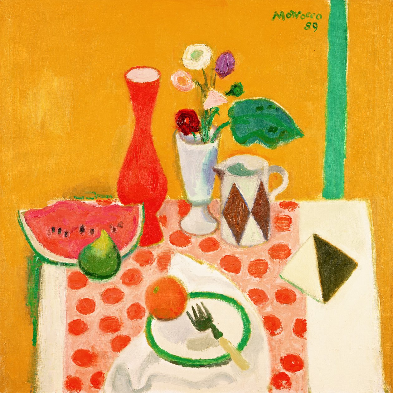 Wassermelone, Feige und tunesische Fliese von Alberto Morrocco