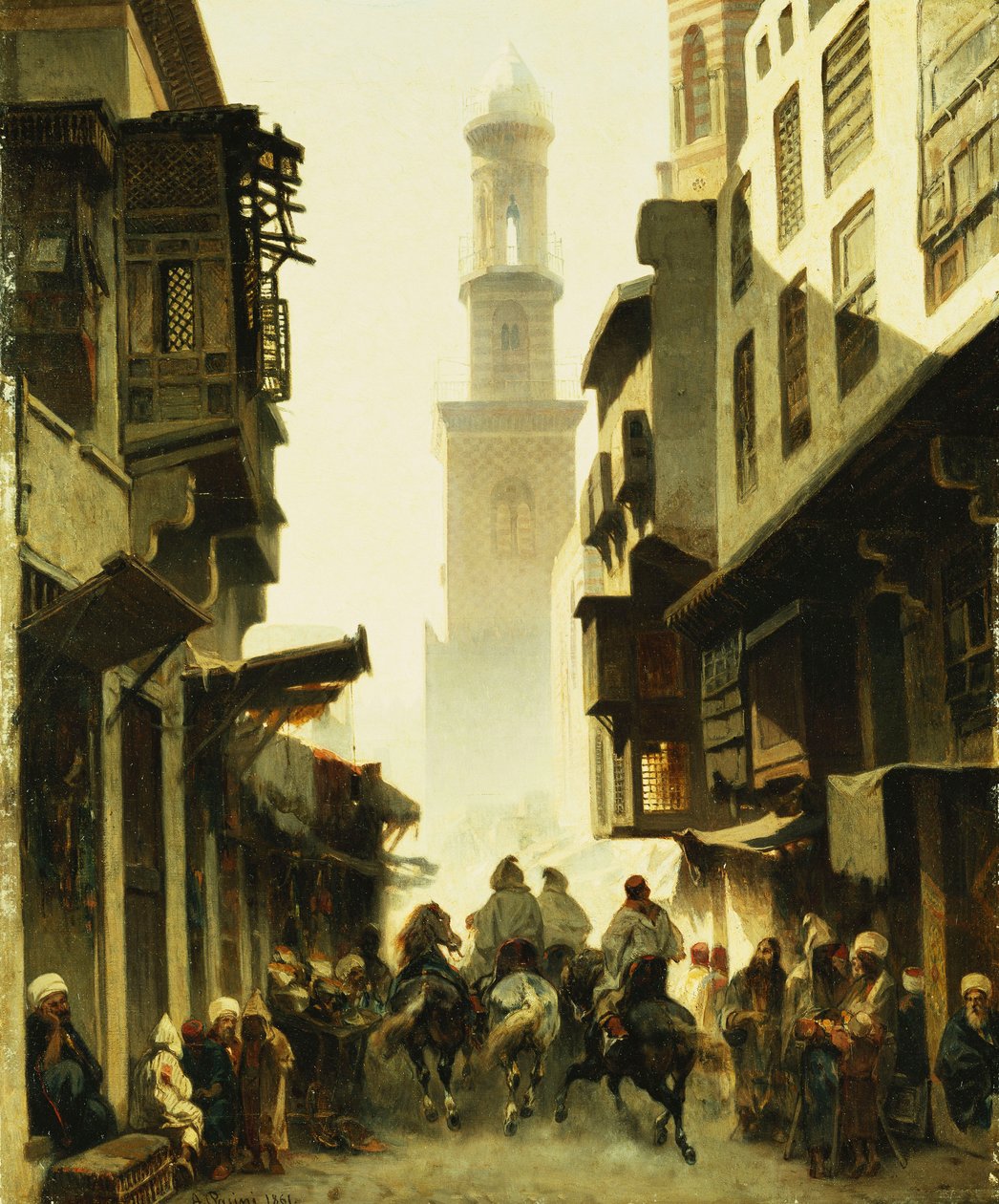 Straßenszene in Damaskus, 1861 von Alberto Pasini