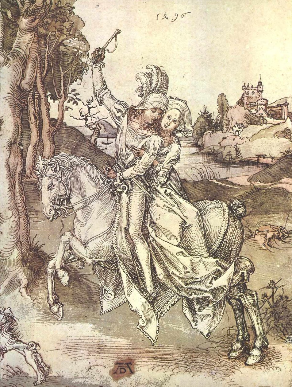 Junges Paar zu Pferde von Albrecht Dürer