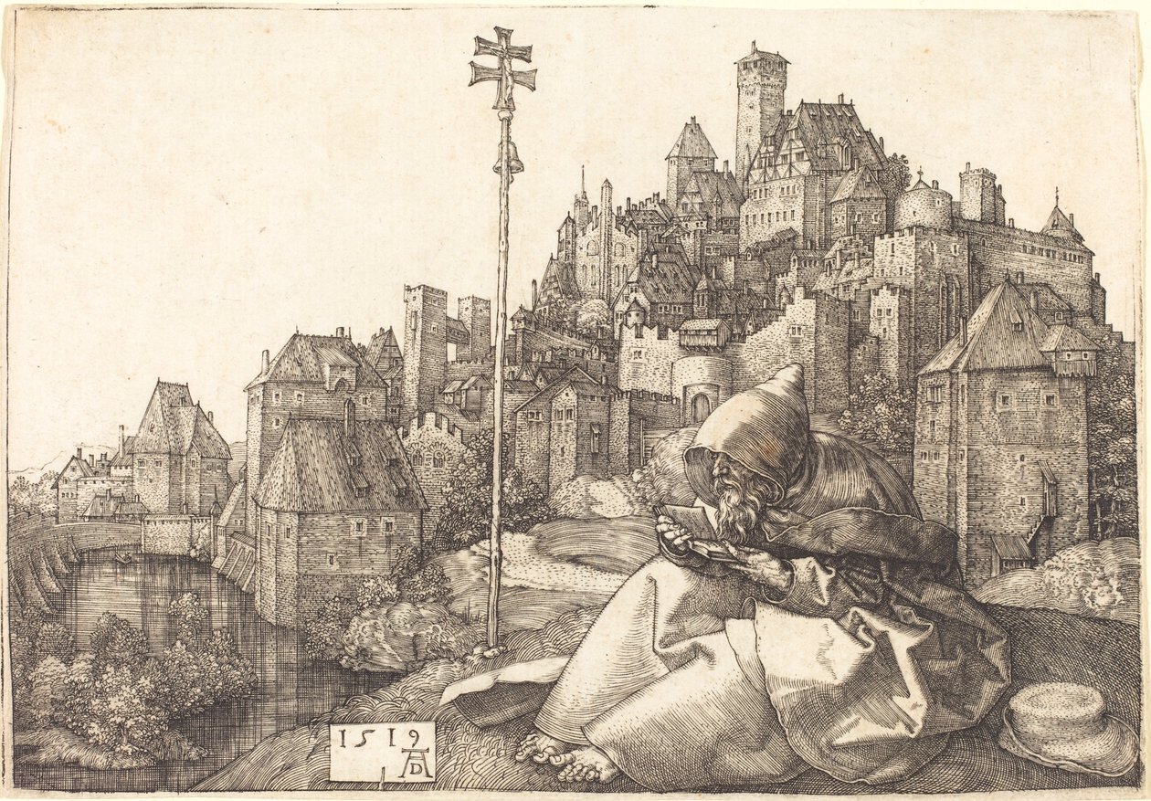 Sankt Antonius beim Lesen von Albrecht Dürer