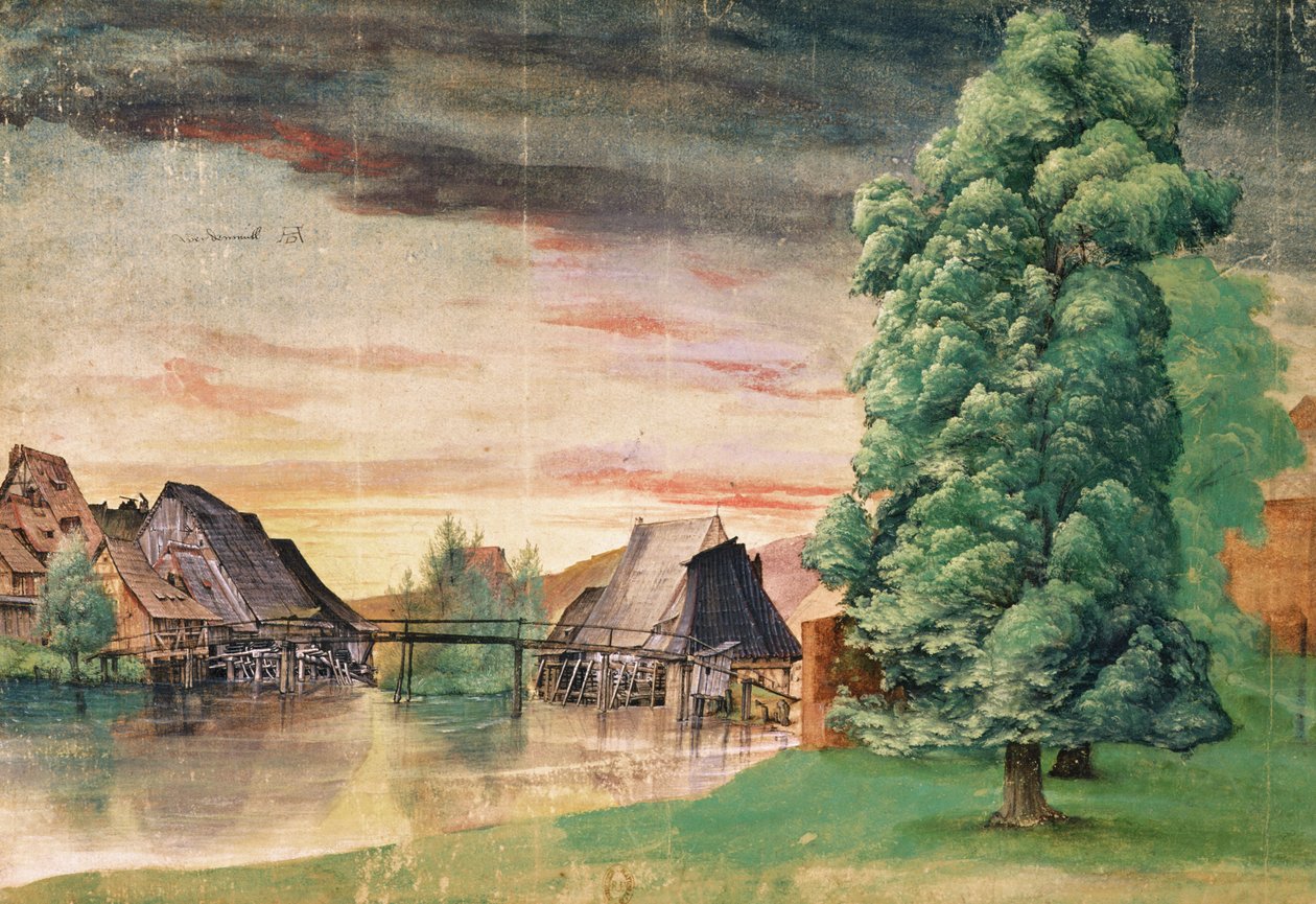Die Wassermühle, 1495-97 von Albrecht Dürer
