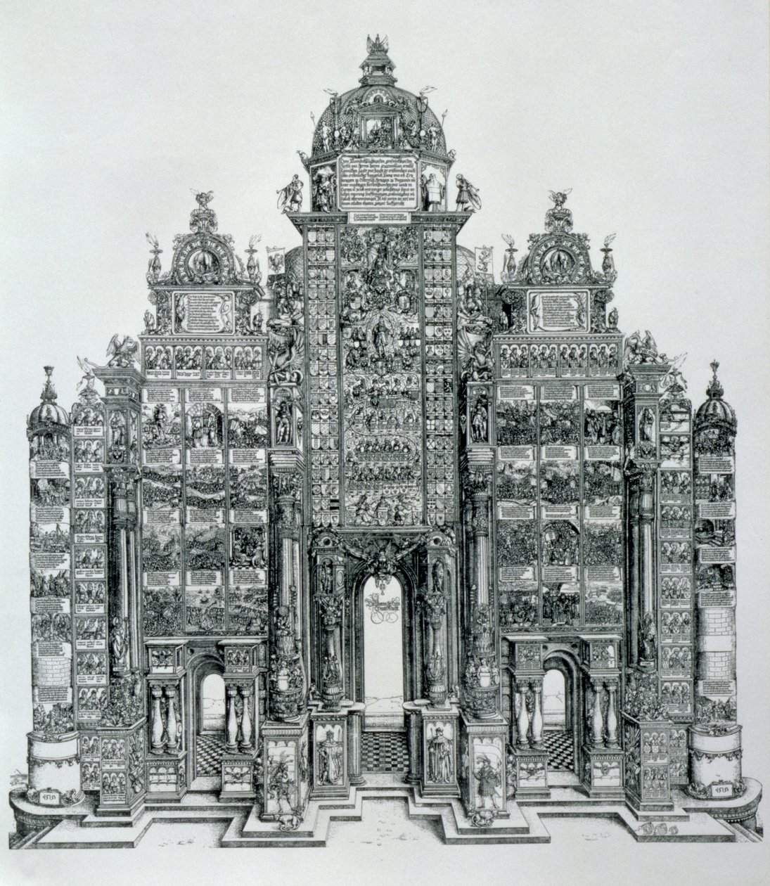 Der Triumphbogen von Kaiser Maximilian I. von Deutschland, datiert 1515, veröffentlicht 1517-18 von Albrecht Dürer