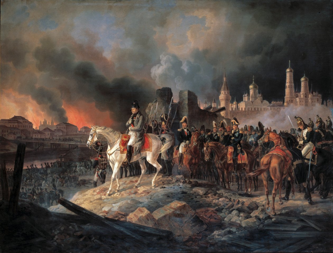 Napoleon Bonaparte in Moskau, 1840 von Albrecht Adam