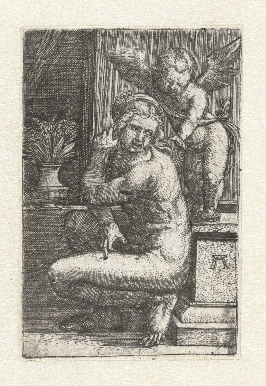 Kniende Venus mit Cupido von Albrecht Altdorfer