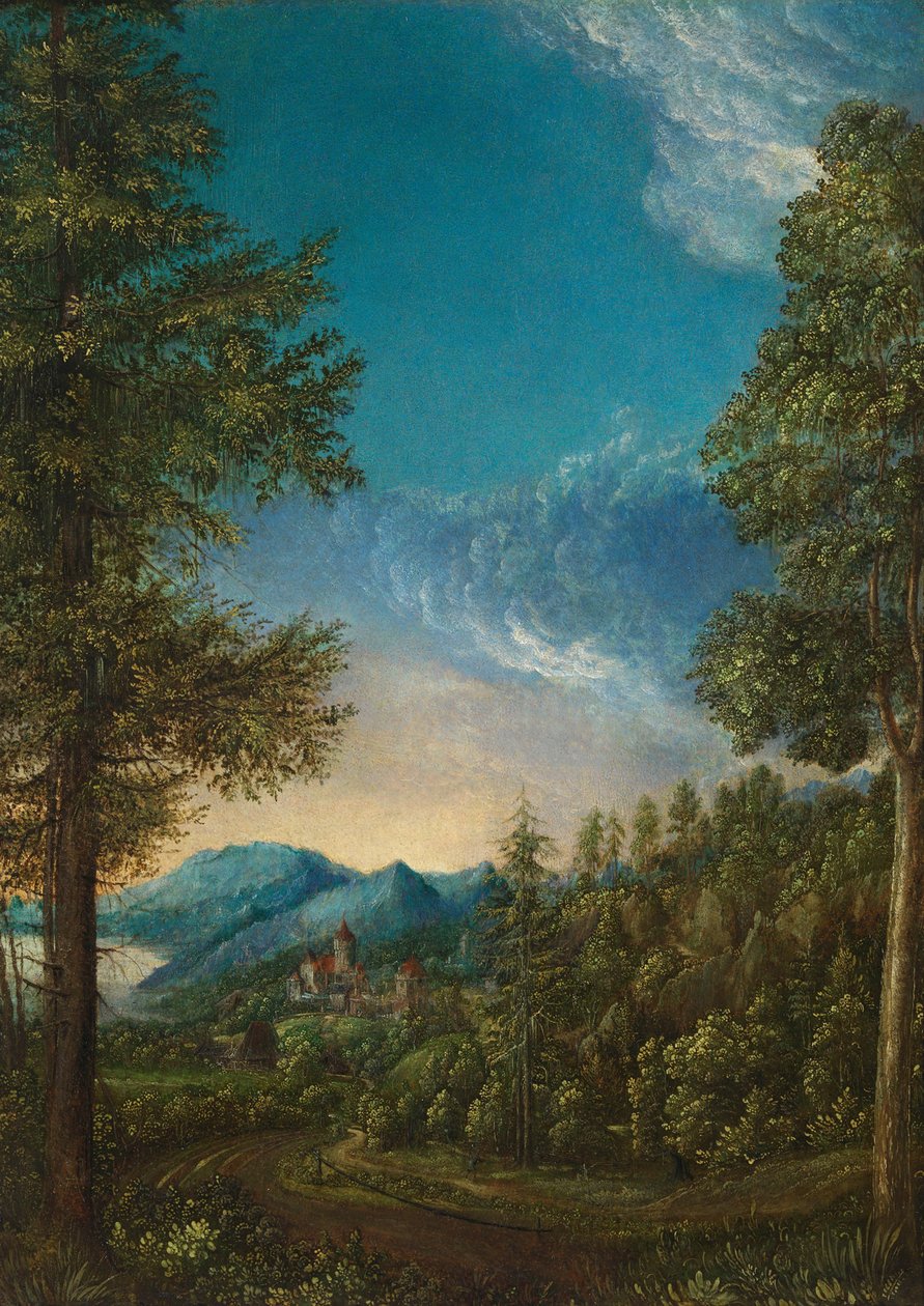 Landschaft mit Schloss, um 1525 von Albrecht Altdorfer