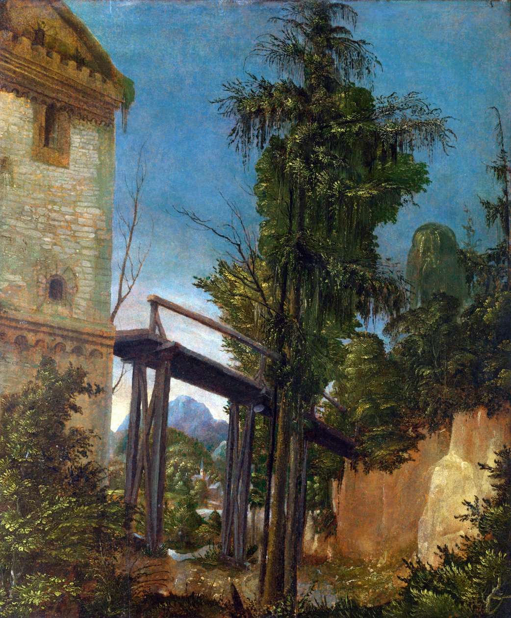 Landschaft mit einem Steg von Albrecht Altdorfer