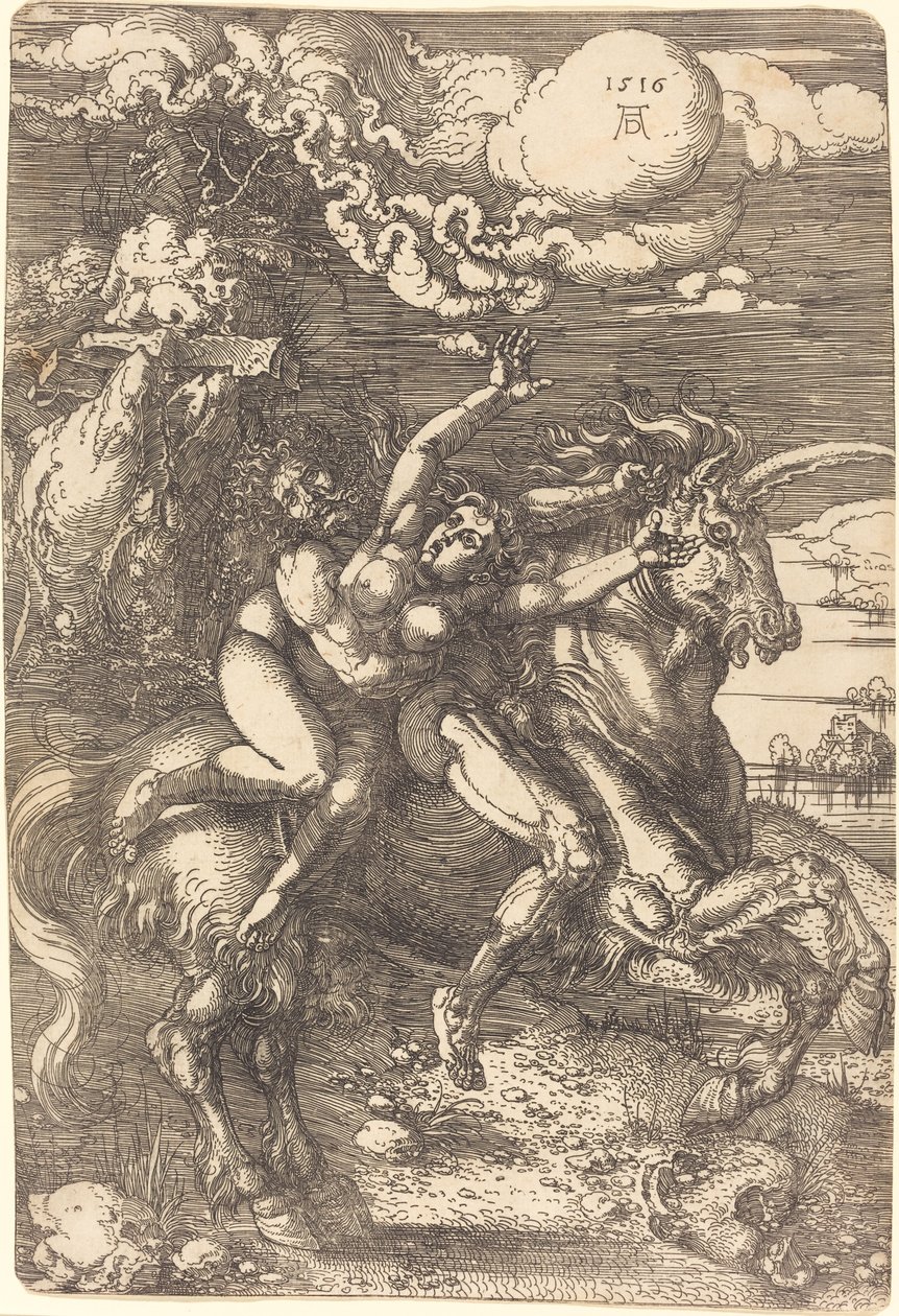 Entführung auf einem Einhorn von Albrecht Dürer