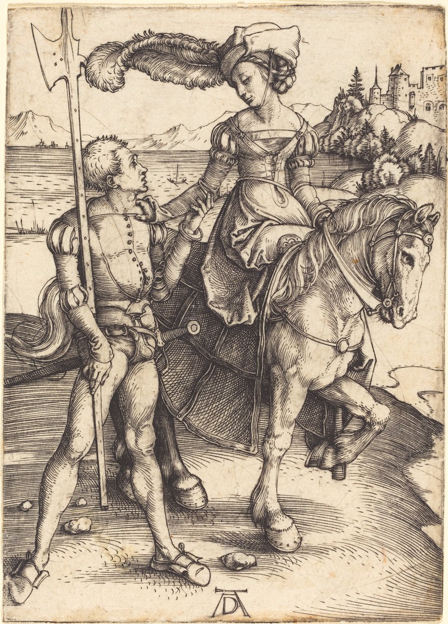 Dame zu Pferd und der Landsknecht von Albrecht Dürer
