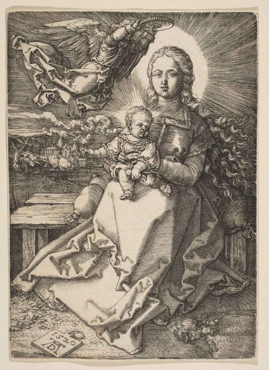 Madonna von einem Engel gekrönt von Albrecht Dürer