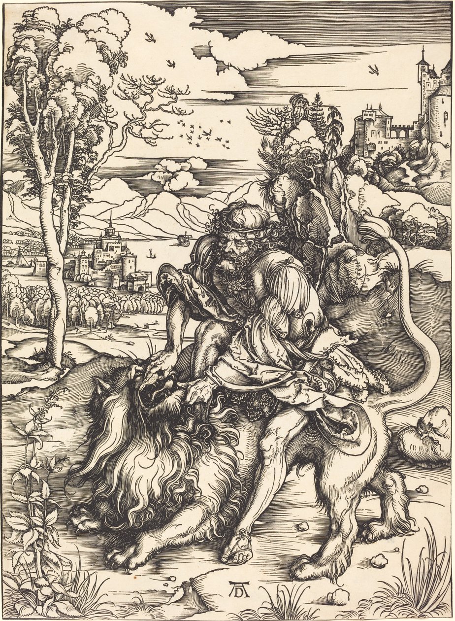 Samson kämpft mit dem Löwen von Albrecht Dürer