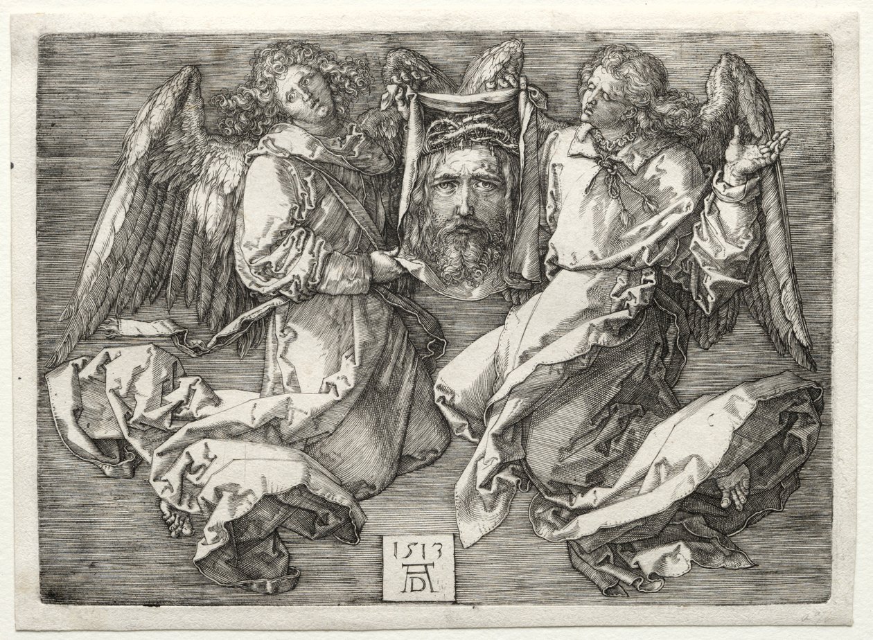 Schweißtuch von zwei Engeln gehalten von Albrecht Dürer