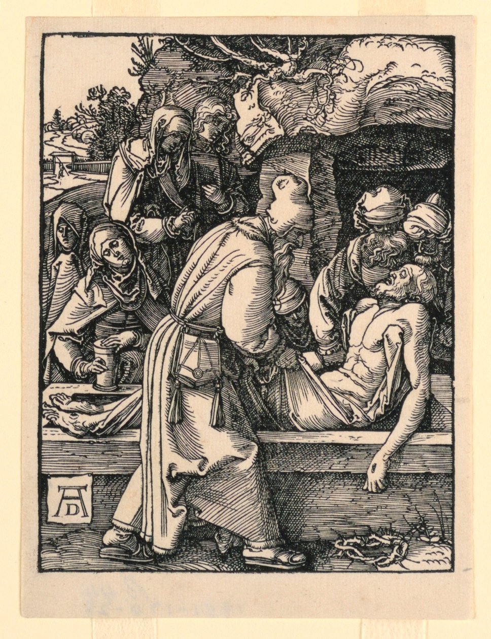 Die Grablegung, aus der Serie Die Kleine Passion von Albrecht Dürer