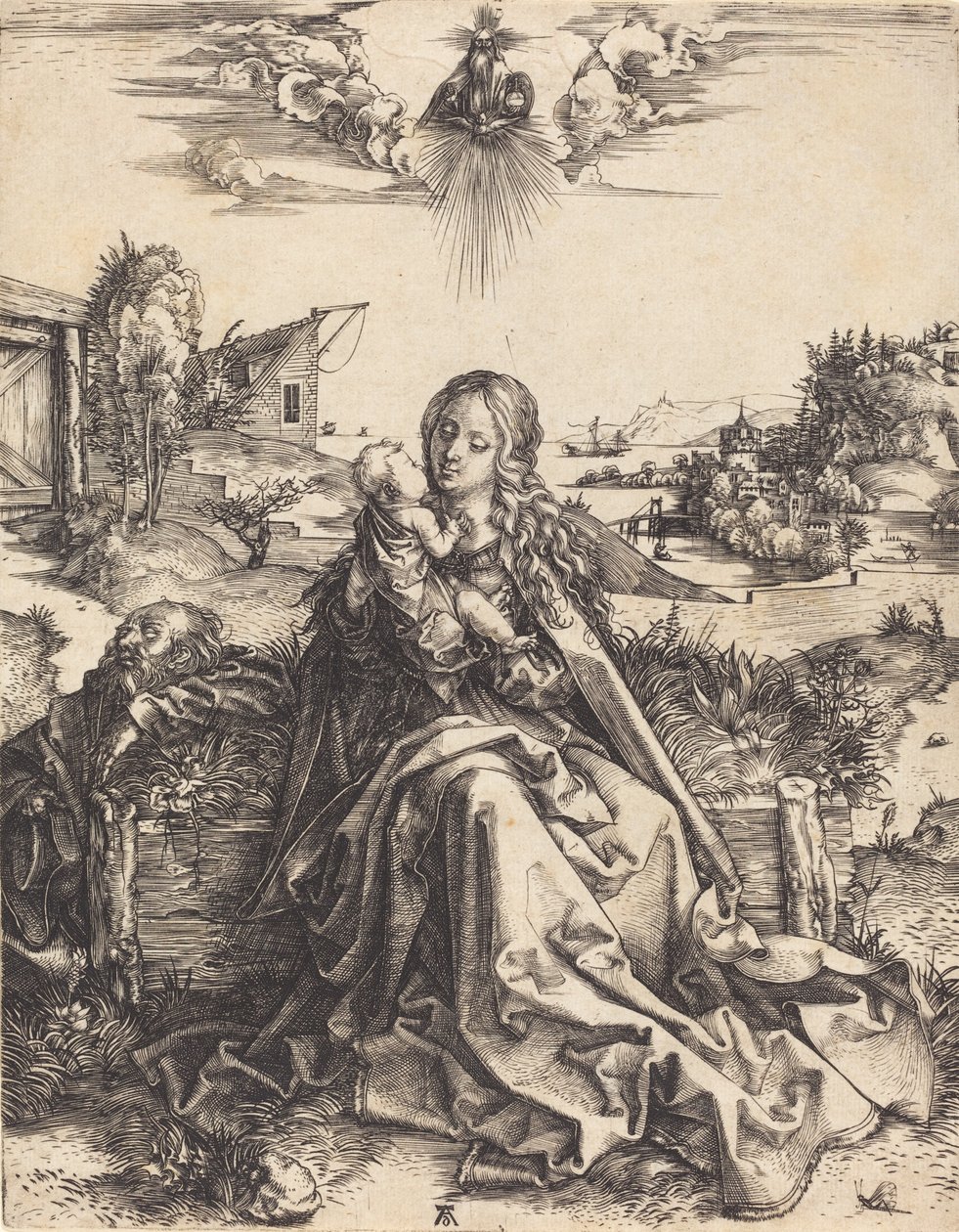 Die Heilige Familie mit der Eintagsfliege, 1495-1496 von Albrecht Dürer