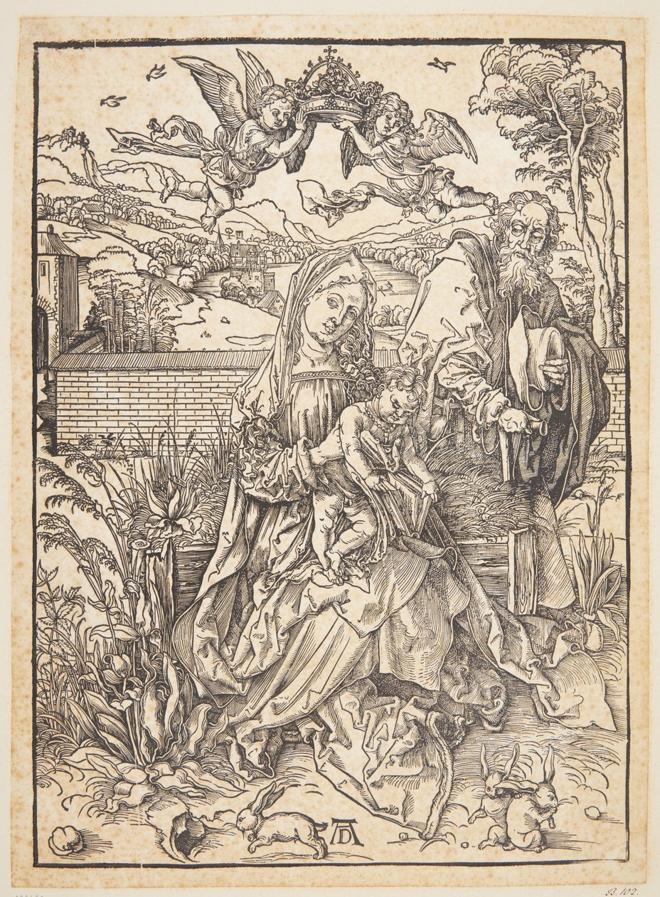 Die Heilige Familie mit drei Hasen von Albrecht Dürer