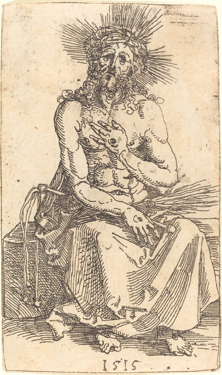 Der Mann der Schmerzen, sitzend von Albrecht Dürer