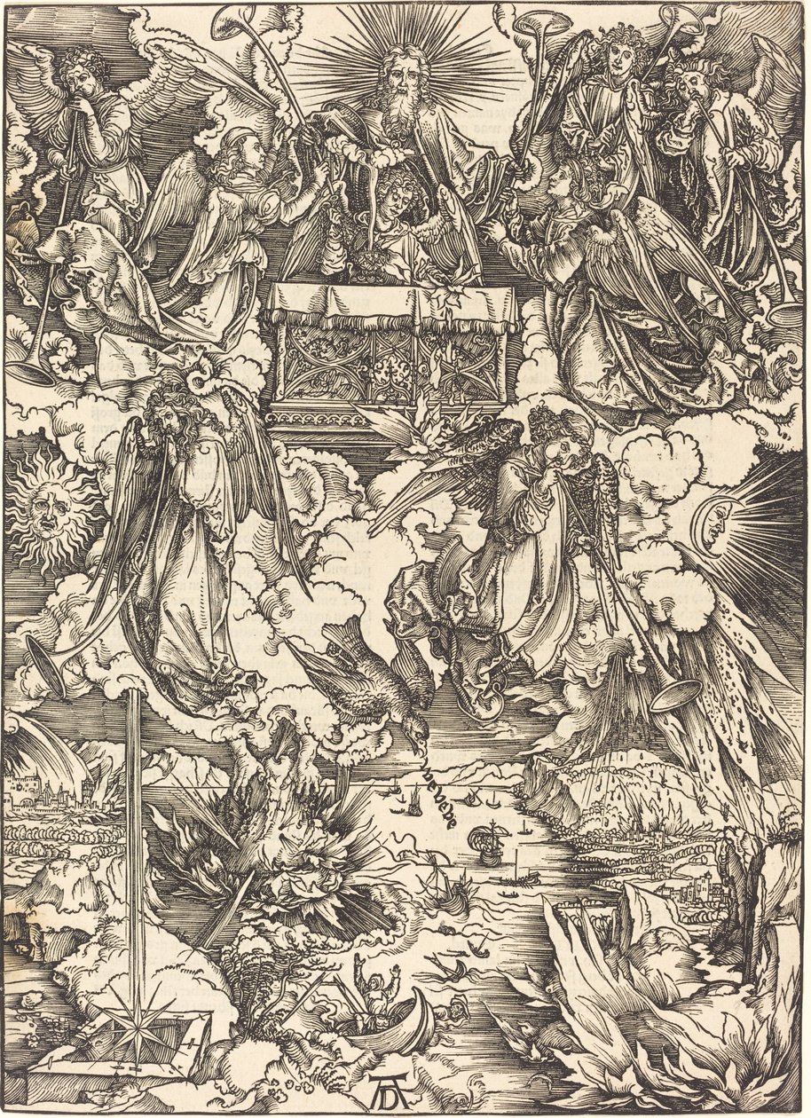 Die sieben Engel mit den Trompeten von Albrecht Dürer