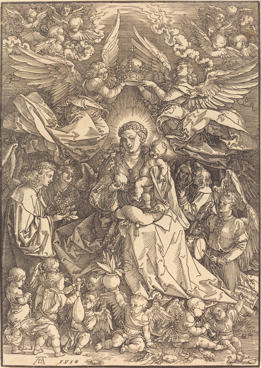 Die Jungfrau umgeben von vielen Engeln von Albrecht Dürer