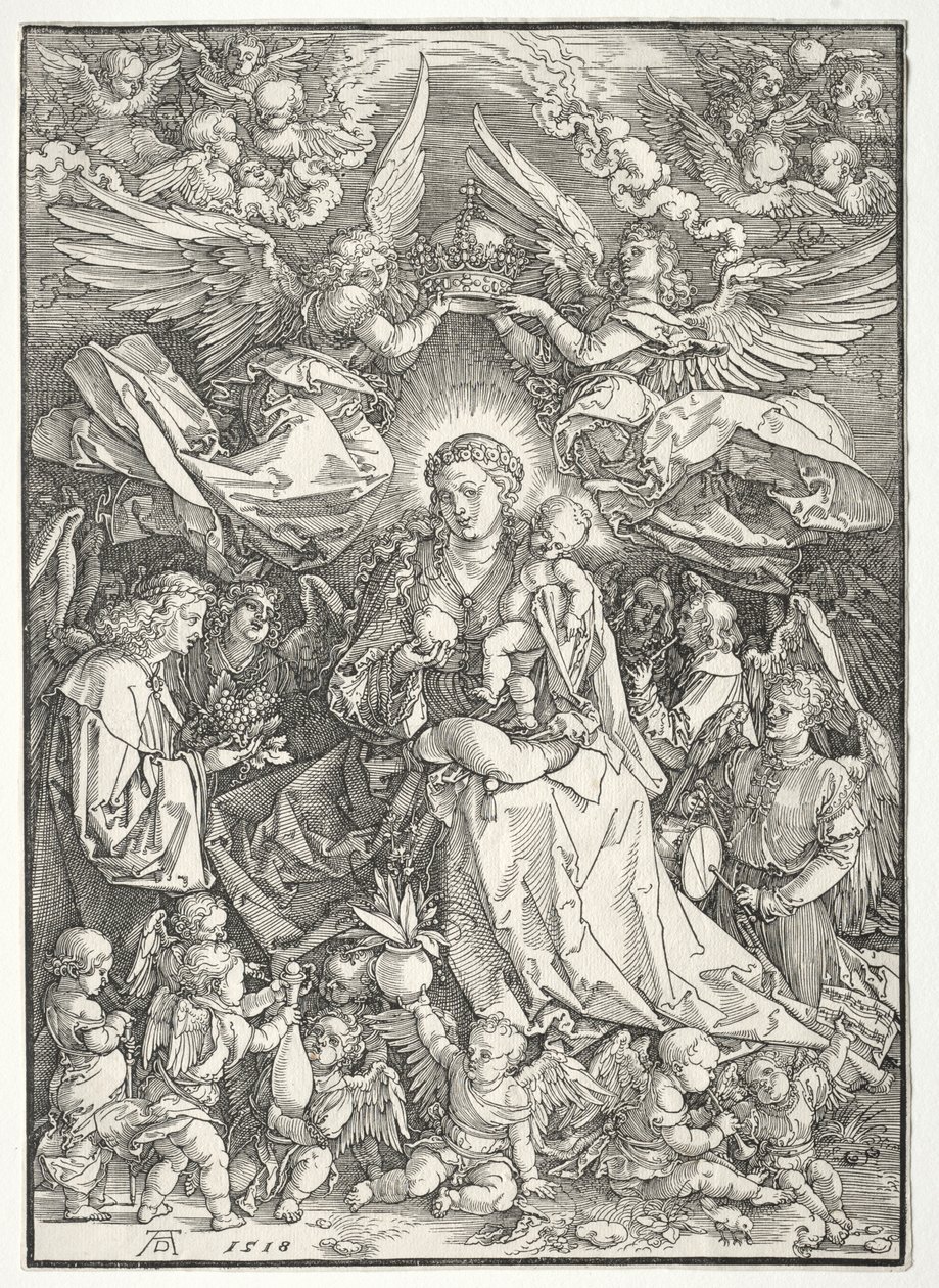 Die Jungfrau umgeben von vielen Engeln von Albrecht Dürer