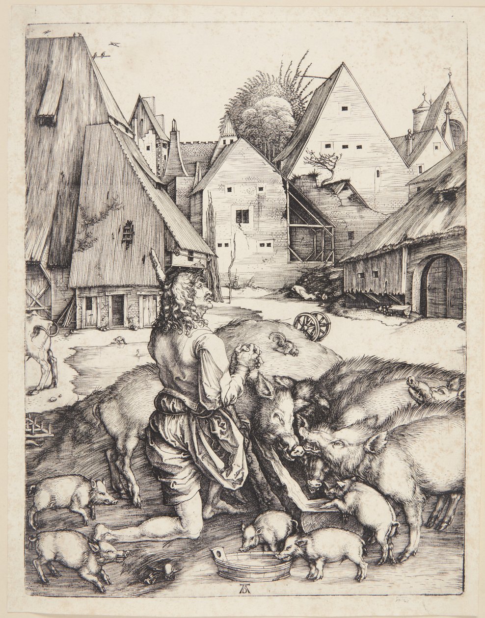 Der verlorene Sohn unter den Schweinen von Albrecht Dürer