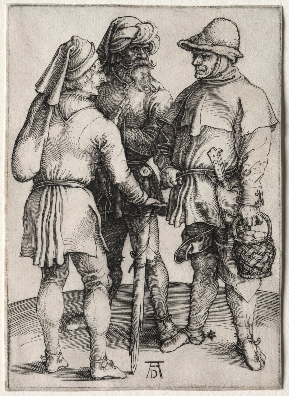 Drei Bauern im Gespräch, um 1497 von Albrecht Dürer