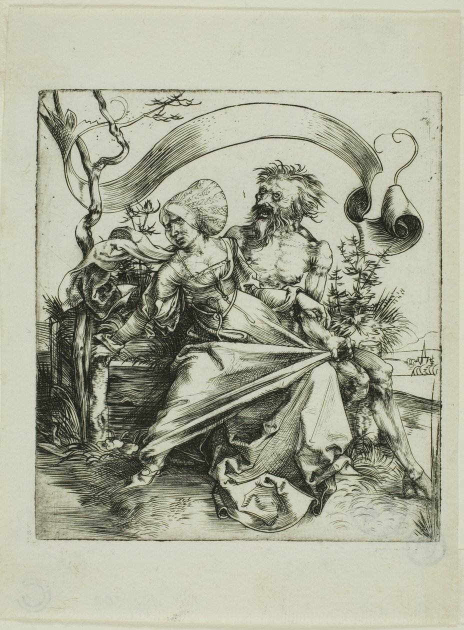 Junge Frau von Tod angegriffen (Der Räuber) von Albrecht Dürer