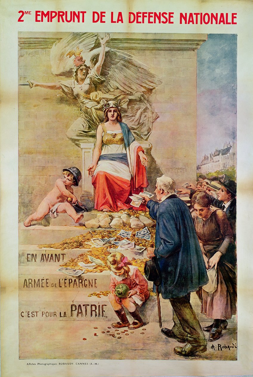 Plakat für das zweite Darlehen zur Landesverteidigung von Alcide Theophile Robaudi