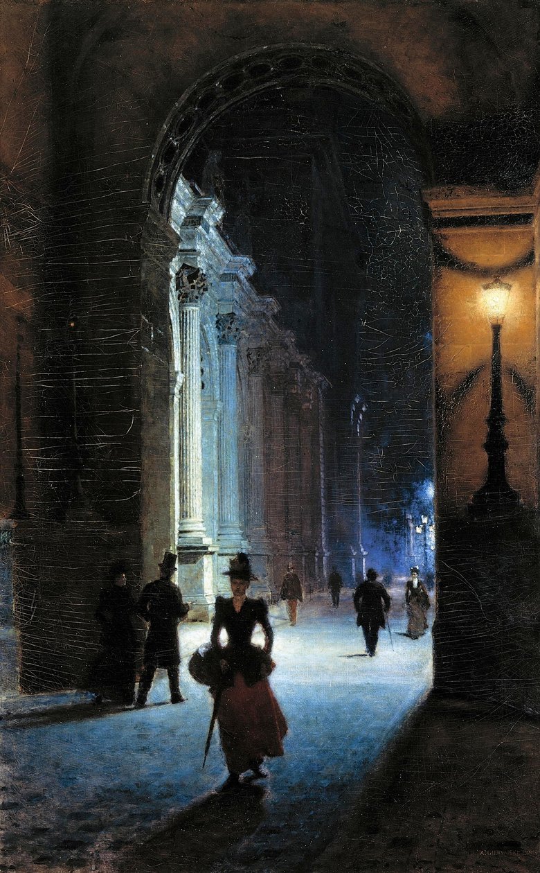 Louvre bei Nacht von Aleksander Gierymski