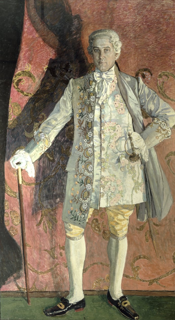 Porträt von Dmitry Smirnov als Chevalier des Grieux in Jules Massenets Oper 