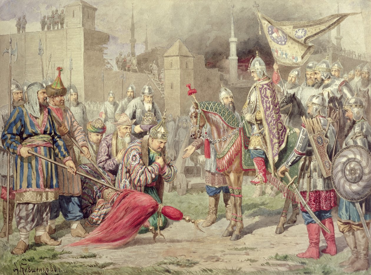 Zar Iwan IV. Wassiljewitsch der Schreckliche (1530-84) erobert Kasan, 1880 von Aleksei Danilovich Kivshenko
