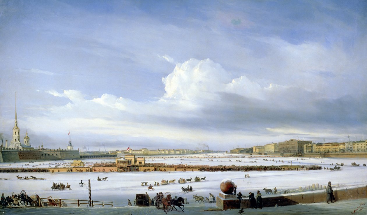 Fahrt auf der Newa, 1854 von Aleksei Petrovich Bogolyubov