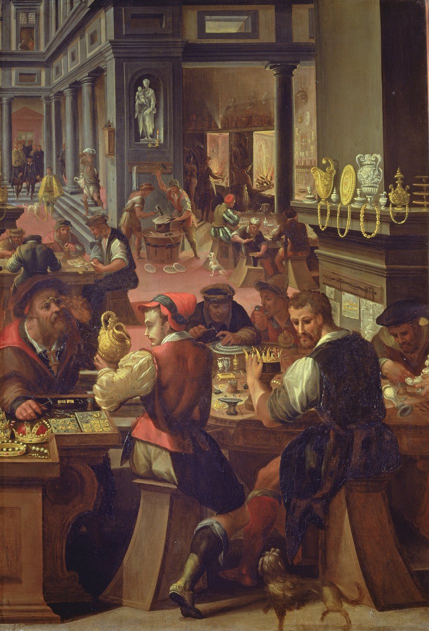 Die Werkstatt der Juweliere, 1572 von Alessandro di Vincenzio Fei