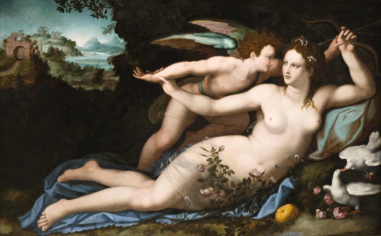 Venus entwaffnet Amor von Alessandro Allori