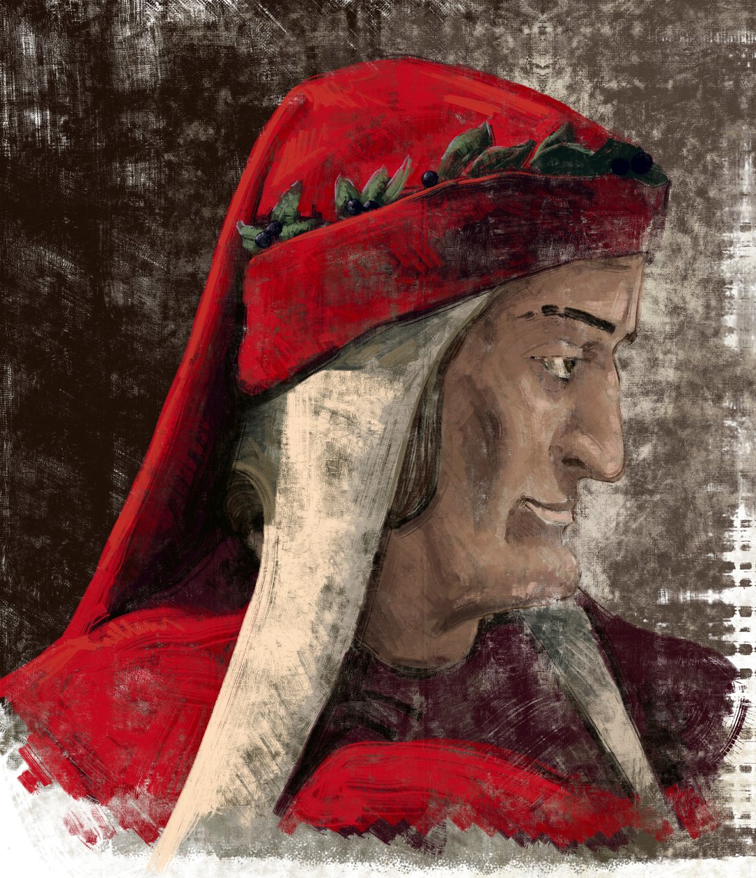 Dante Alighieri (Illustration) von Alessandro Lonati