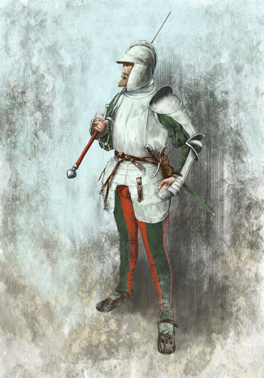 Landsknecht in Rüstung (Illustration) von Alessandro Lonati