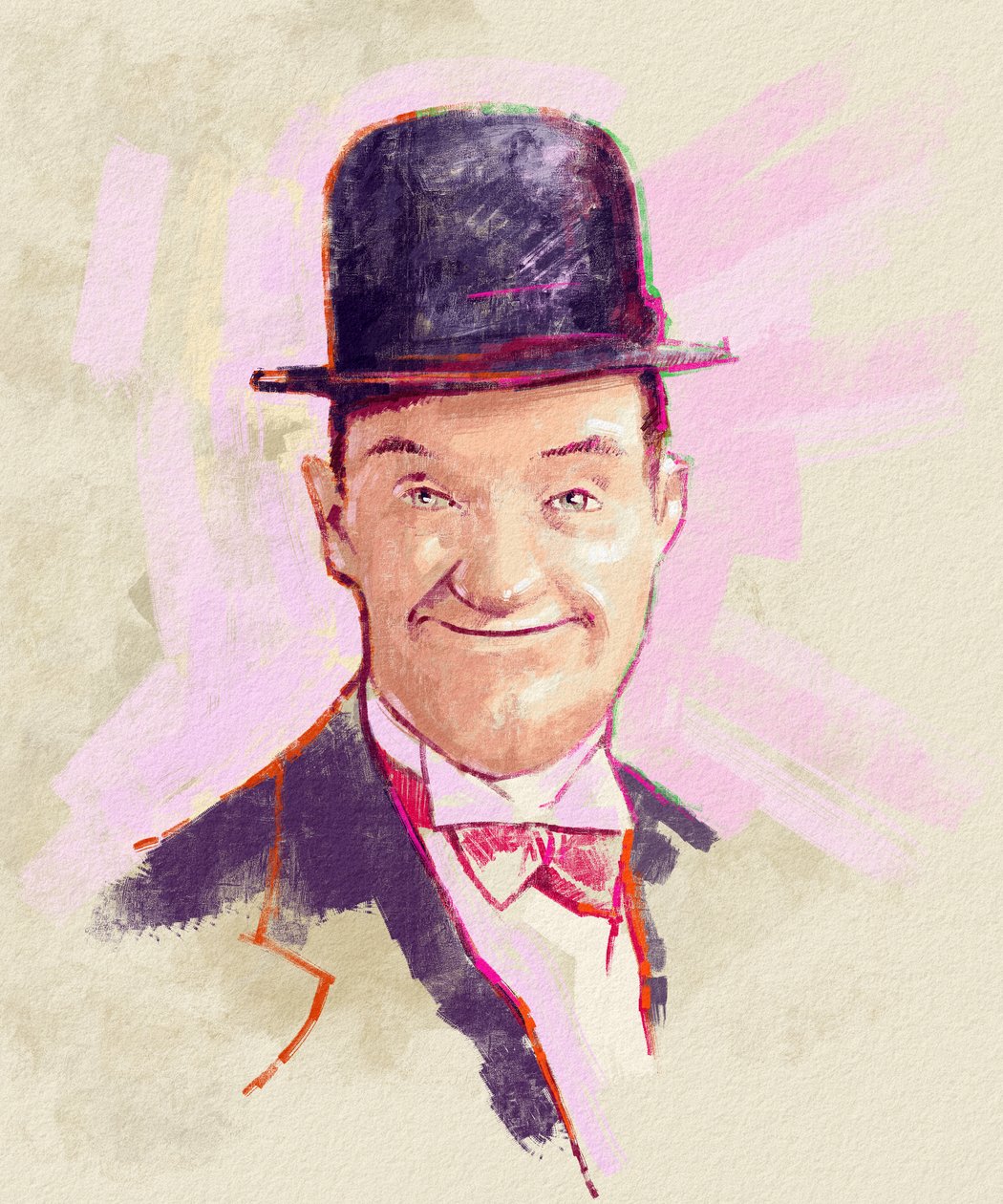 Porträt des Komikers Stan Laurel (Illustration) von Alessandro Lonati