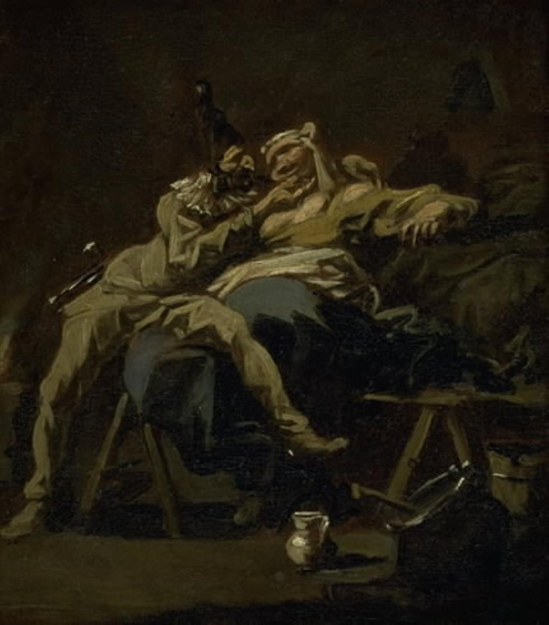 Pulcinella und Colombina von Alessandro Magnasco