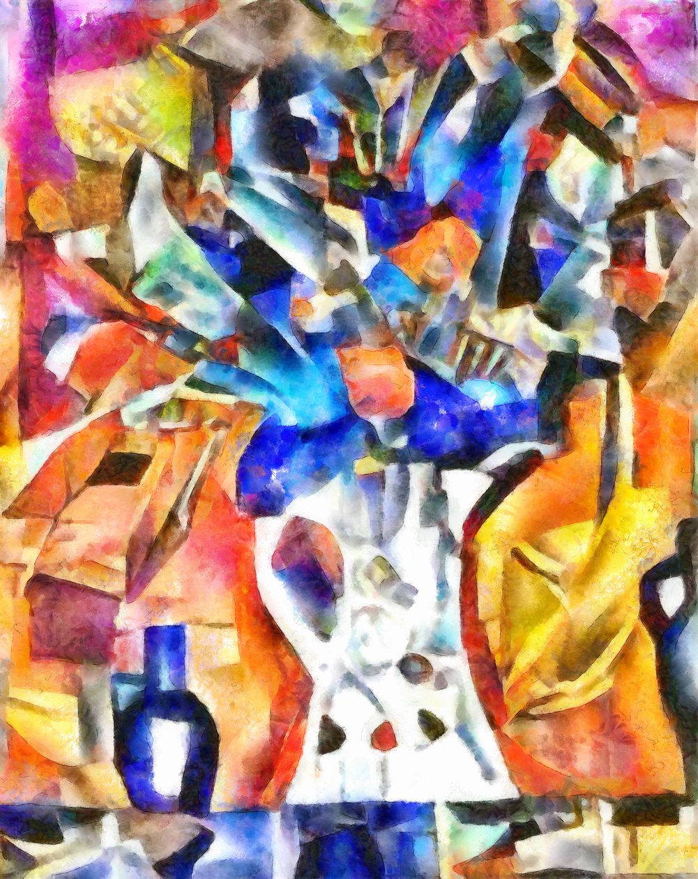 Blumenstrauß in blauer Farbe von Alex Caminker