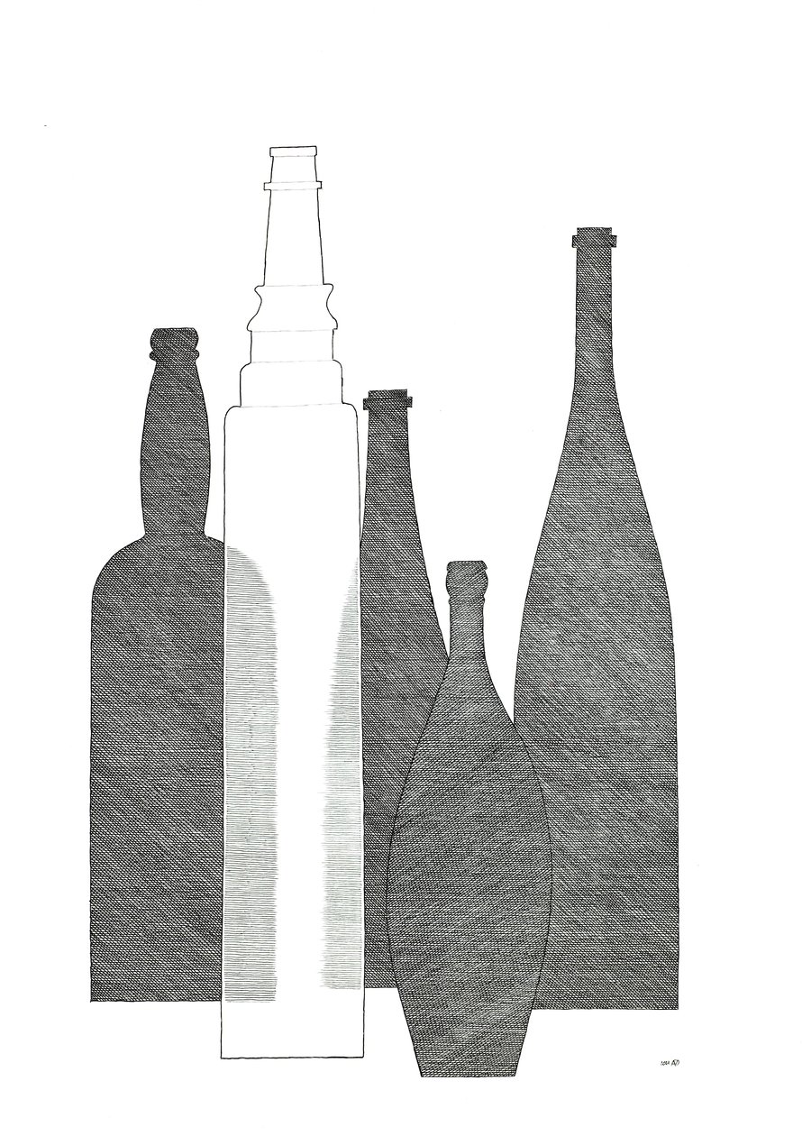Flaschen (Essolube) von Alex Dunn