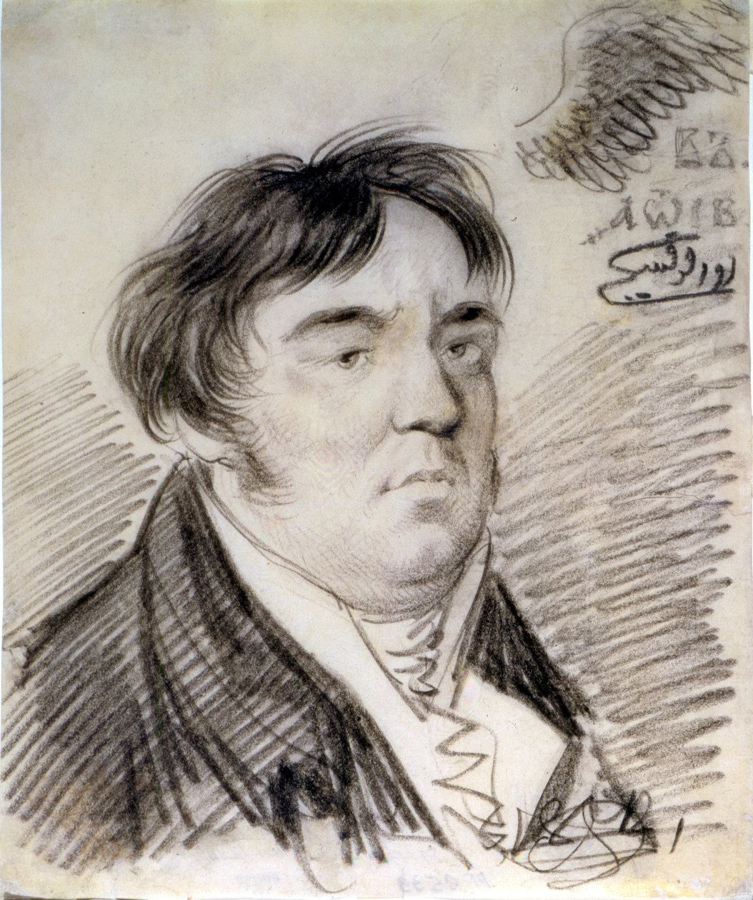 Porträt von Ivan Krylov, 1812 von Alexander Osipovich Orlowski