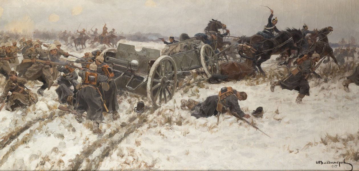 Militärisches Gefecht, 1915 von Alexander Alexeyevich Alexeyev