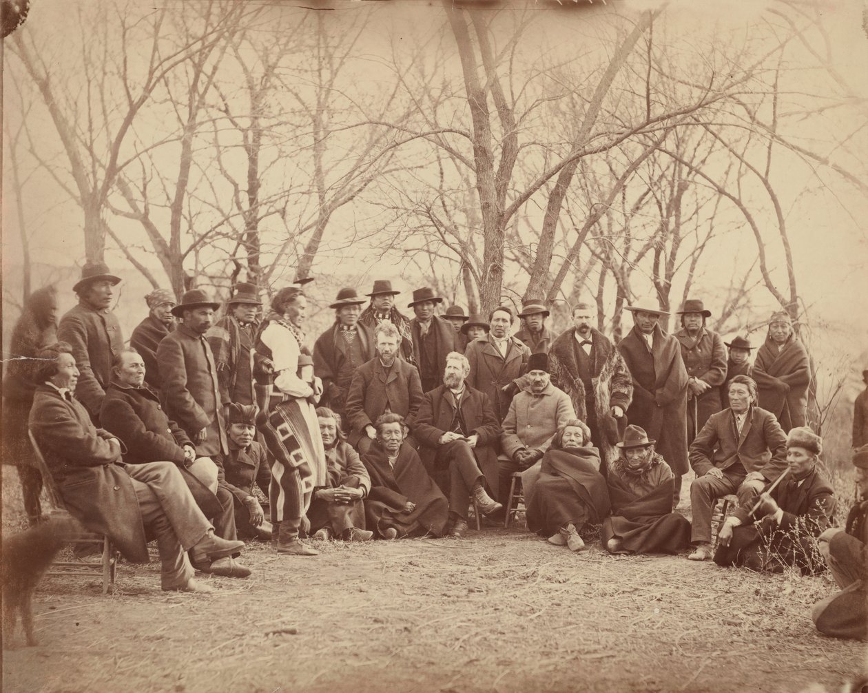 Indianer mit Regierungsvertretern von Alexander Gardner