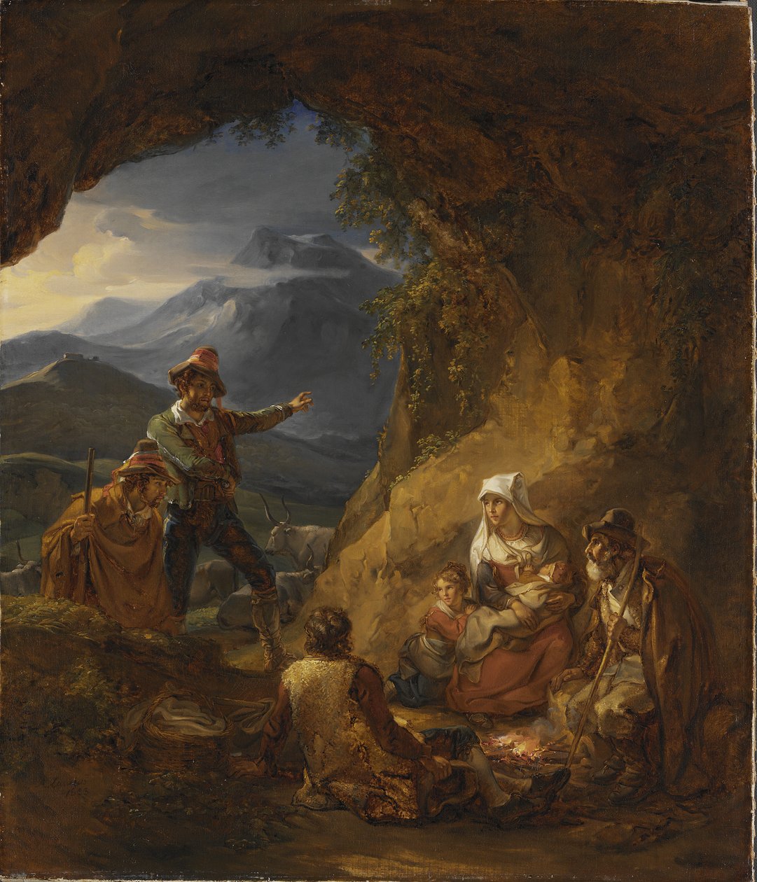 Banditen betreten die Behausung eines Hirten, 1823 von Alexander Lauréus